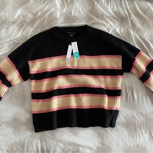 Black Striped Sweater / Size Medium